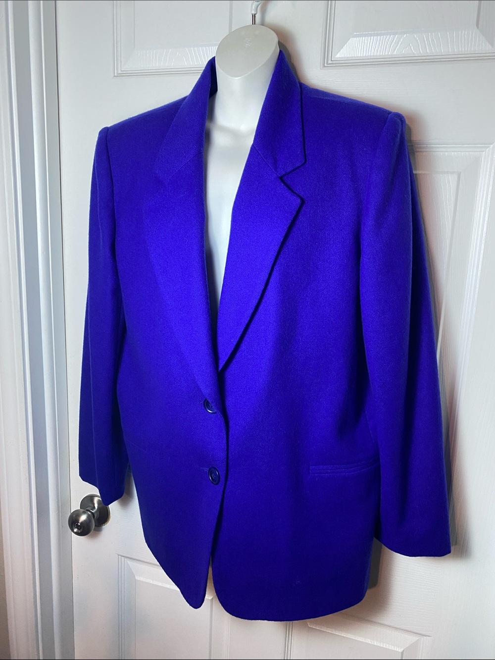 Requirements Women's Wool Royal Blue Blazer Single-Breasted Suit Jacket